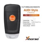 Xhorse Wireless Flip Remote Key Audi Style 3 Buttons XNAU01EN - Image 3