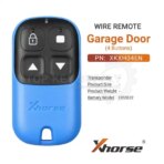 Xhorse Universal Wired Remote Key Garage Door 4 Buttons Blue Color XKXH04EN - Image 5