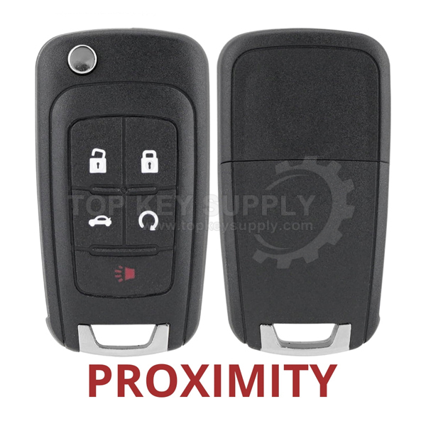 2010-2019 GM / 5-Button Flip Remote Key / PEPS / PN: 13504199 / OHT01060512 / HU100 / PEPS (AFTERMARKET)