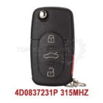 1997-2006 Audi / 4-Button Flip Key / PN: 4D0837231P / MYT8Z0837231 / 315 MHz (AFTERMARKET)