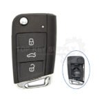 3 Buttons Shell For Volkswagen 5C / 5D Flip Remote Key Shell, HU162R