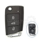 3 Buttons Shell For Volkswagen 5C / 5D Flip Remote Key Shell, HU162R