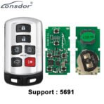 Lonsdor LT20-05 Smart Key PCB With Shell For Toyota Sienna 8A+4D Adjustable Frequency 6 Buttons