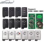 Lonsdor LT20-03 Smart Key PCB With Shell For Toyota 8A+4D Adjustable Frequency 2 / 3 / 4 / 5 Buttons